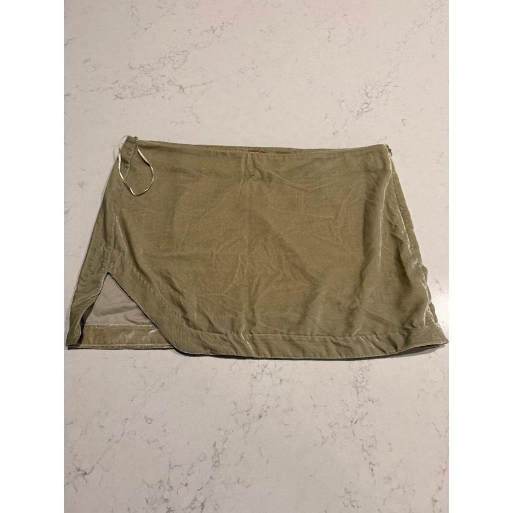 Free People Cream/Tan Velvet Skirt